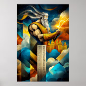 ゼウス – キュービズムのミニマリスト伝説 – 神々の王 ポスター (正面)