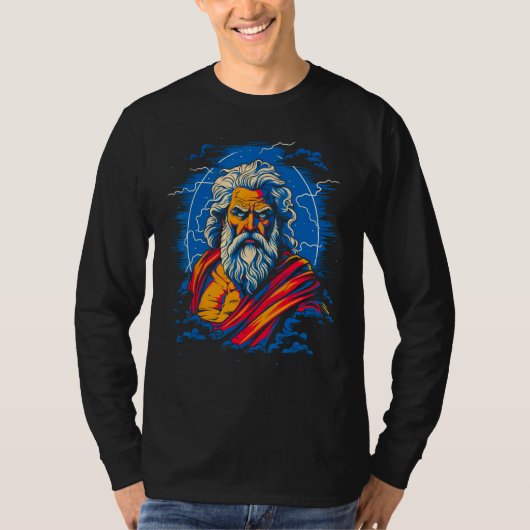 ゼウス ギリシャ神話 稲妻の神 Tシャツ (正面)