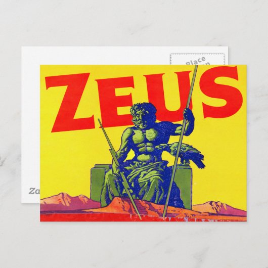 ゼウス – ヴィンテージポスターデザイン ポストカード (正面/裏面)