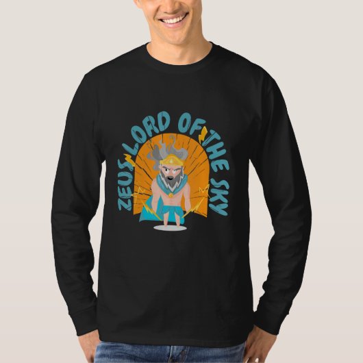 ゼウス 王 サンダー 神 投げる 投げ Tシャツ (正面)