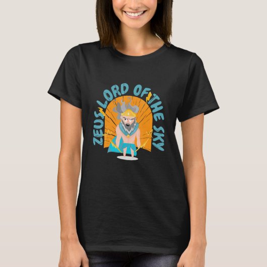 ゼウス 王 稲妻 神 投げる 投擲 Tシャツ (正面)