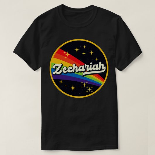 ゼカリアレインボーイン宇宙ヴィンテージスタイル Tシャツ (デザイン正面)