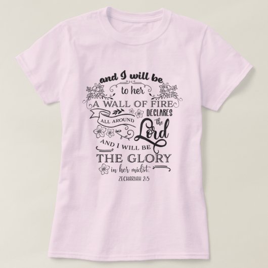 ゼカリヤ2:5 Tシャツ (デザイン正面)