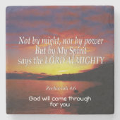 ゼカリヤ4メイスクリスチャンではない感動的 ストーンコースター (正面)