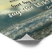 ゼカリヤ4:6力によっても力によっても無し、聖書 ポスター (角)