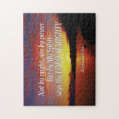 ゼカリヤ4:6力によるキリスト教の力による力によらない ジグソーパズル (縦)