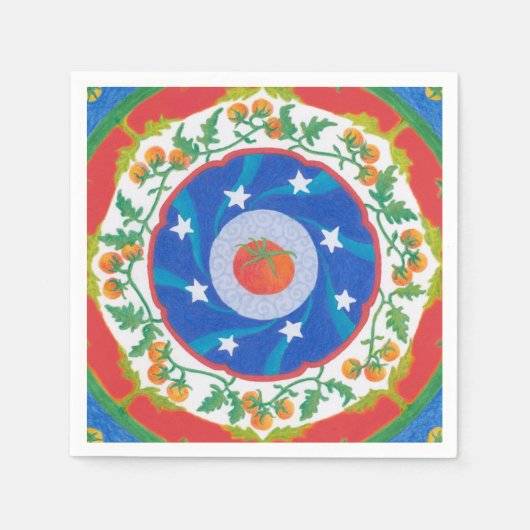 ゼスティトマトパーティーナプキン スタンダードカクテルナプキン (正面)