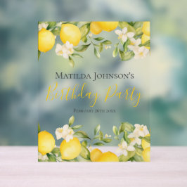 ゼスティリーモンズおもしろいイエローバースデーパーティー アクリルサイン