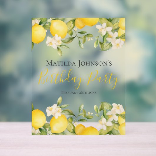 ゼスティリーモンズおもしろいイエローバースデーパーティー アクリルサイン (ニュートラル)