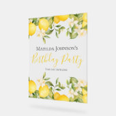 ゼスティリーモンズおもしろいイエローバースデーパーティー アクリルサイン (傾斜)