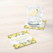 ゼスティリーモンズおもしろいイエローバースデーパーティー スクエアペーパーコースター (インサイチュ)