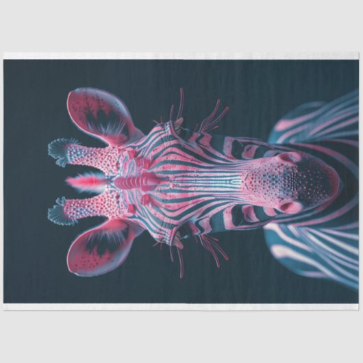 ゼスティ鮮やかピンク色のゼブラのデコページ 薄葉紙 (正面)