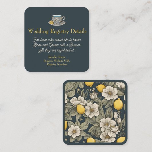 「ゼスト ウィッシーズ」レモン ウェディング レジストリー 封入カード エンクロージャーカード (正面/裏面)