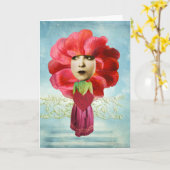 ゼッティフラワーガールコラージュ誕生日 カード (黄色い花)