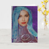 ゼッティ・ガール、青い髪の少女 カード (黄色い花)