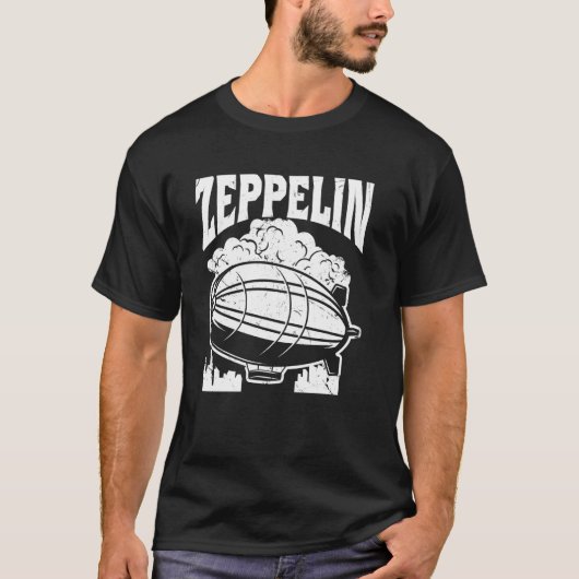 ゼッペリン レトロ ヴィンテージ 飛行船 ゼペリン 愛好家 Tシャツ (正面)