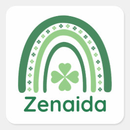 ゼナイダネームクローバーボホーレインボー スクエアシール