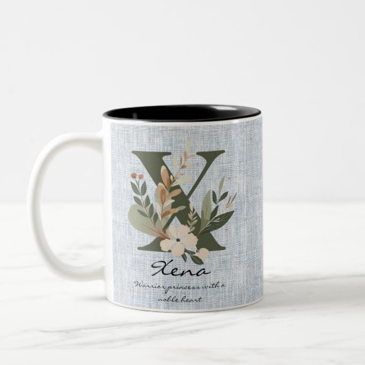 ゼナズノーブルハート – ボホシックフローラモノグラムマグ ツートーンマグカップ (左)