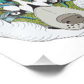 ゼナートハパターン（の模様が）あるスキードグブルーハスキー顔 フォトプリント            (角)