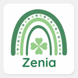 ゼニアネームクローバーボホーレインボー スクエアシール