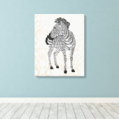 ゼニャブラック&ホワイトアートキャンバス キャンバスプリント (インサイチュ (ウッドフロア))