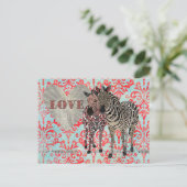 ゼニヤ&ゼブラブダマスク葉書 ポストカード (スタンド正面)