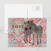 ゼニヤ&ゼブラブダマスク葉書 ポストカード (正面/裏面)