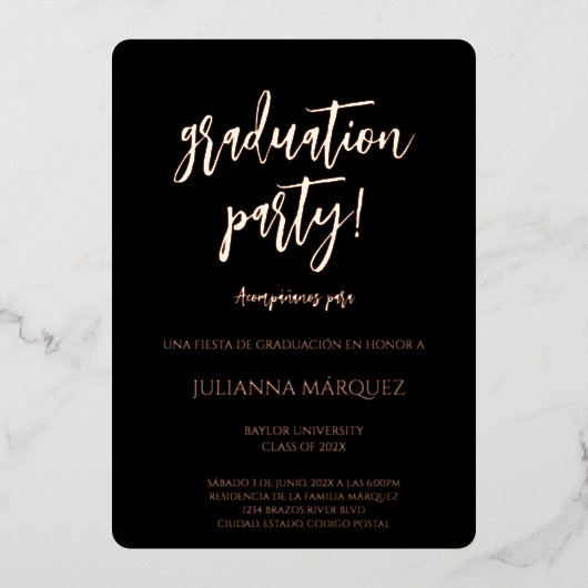 ゼネラシオン2025インビタシオンデエクセラシオン 箔招待状 (正面)