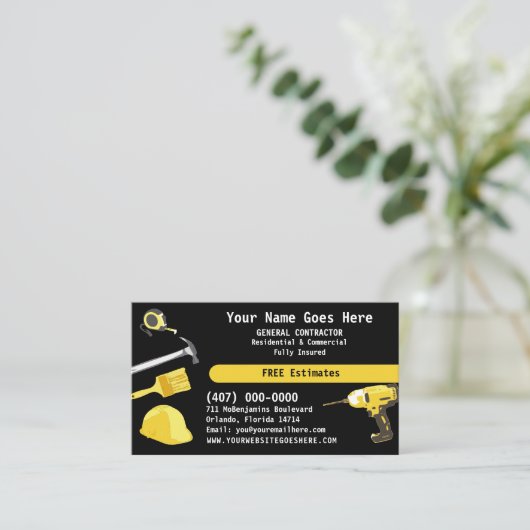 ゼネラルコントラクターHandyMan Do It Allテンプレートバス 名刺 (スタンド正面)