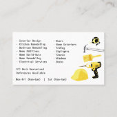 ゼネラルコントラクターHandyMan Do It Allテンプレートバス 名刺 (裏面)