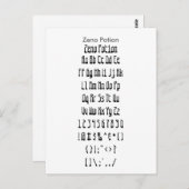 ゼノポーション – Zazzleフォントサンプラーシート ポストカード (正面/裏面)