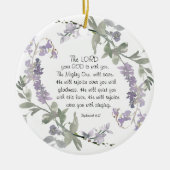 ゼパニヤ3:17彼は喜びをもって上る セラミックオーナメント (正面)