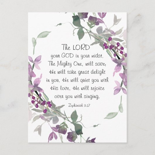 ゼパニヤ3:17彼は喜んでおられる ポストカード (正面)
