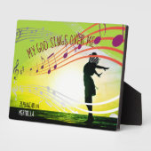 ゼパパーソナライズされたニヤ3:17わたしの神は私の上で歌う フォトプラーク (側面)