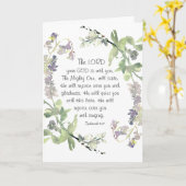 ゼファニア3:17彼があなたを喜ばせる カード (黄色い花)