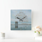 ゼファニア3:17歌であなたを喜ばせる。 スクエア壁時計 (ホーム)