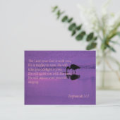 ゼファニヤ3:17とともに平和なヘロン ポストカード (スタンド正面)