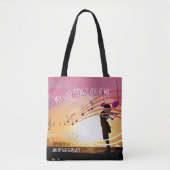 ゼファニヤ3:17わたしの神は私の上でピンクのクリスチャンを歌う トートバッグ (正面)