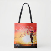 ゼファニヤ3:17わたしの神は私の上で歌う赤いクリスチャン トートバッグ (正面)