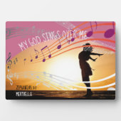 ゼファニヤ3:17わたしの神は私の上で歌パーソナライズされたう フォトプラーク (正面)