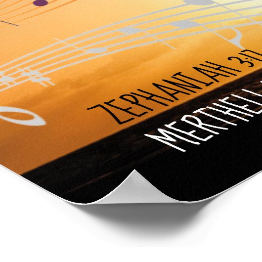 ゼファニヤ3:17わたしの神は私の上で歌パーソナライズされたう ポスター (角)