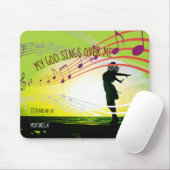 ゼファニヤ3:17わたしの神は私の上で歌パーソナライズされたう マウスパッド (マウス)