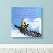 ゼファニヤ3:17イエローバタフライ キャンバスプリント (インサイチュ (ウッドフロア))