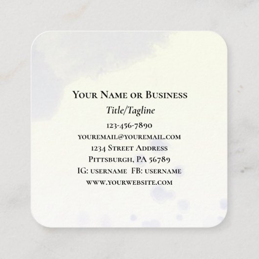 ゼファニヤ3:17彼の愛は、あなたの恐れを静める聖書 スクエア名刺 (裏面)