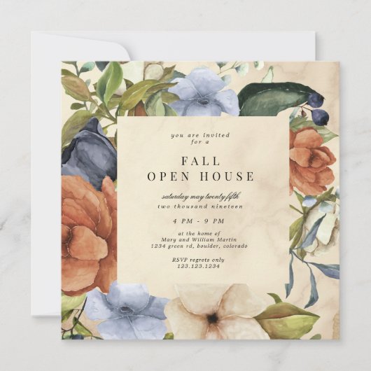 ゼファー秋エレガントフローラスクエアオープンハウス 招待状 (正面)