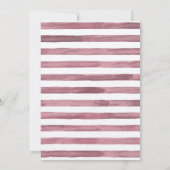ゼファー ピンク ウォーターカラー ストライプ & ゴールド レタリング I 招待状 (裏面)