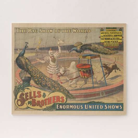 ゼブとピーコックのピエロ訓練士 ジグソーパズル (横)