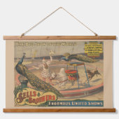 ゼブとピーコックのピエロ訓練士 吊り下げ型タペストリー (正面)