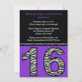 ゼブモダンラ印刷Sweet sixteen[紫] 招待状 (裏面)