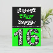 ゼブモダンラ印刷Sweet sixteen[緑] 招待状 (スタンド正面)